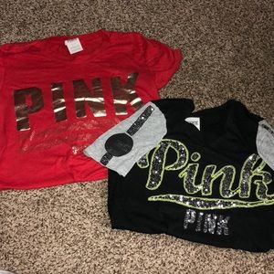 2 Victoria secret t shirts PINK brand both small